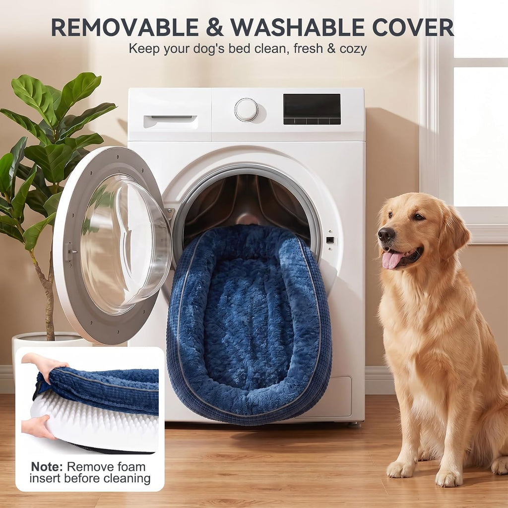 JOEJOY XL Orthopedic Dog Bed for Large Dogs, 360° Oval Bolster, 45"
