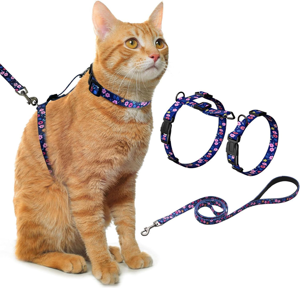 Hikiko Cat Harness and Leash Set 3 in 1 Adjustable Cat Collar