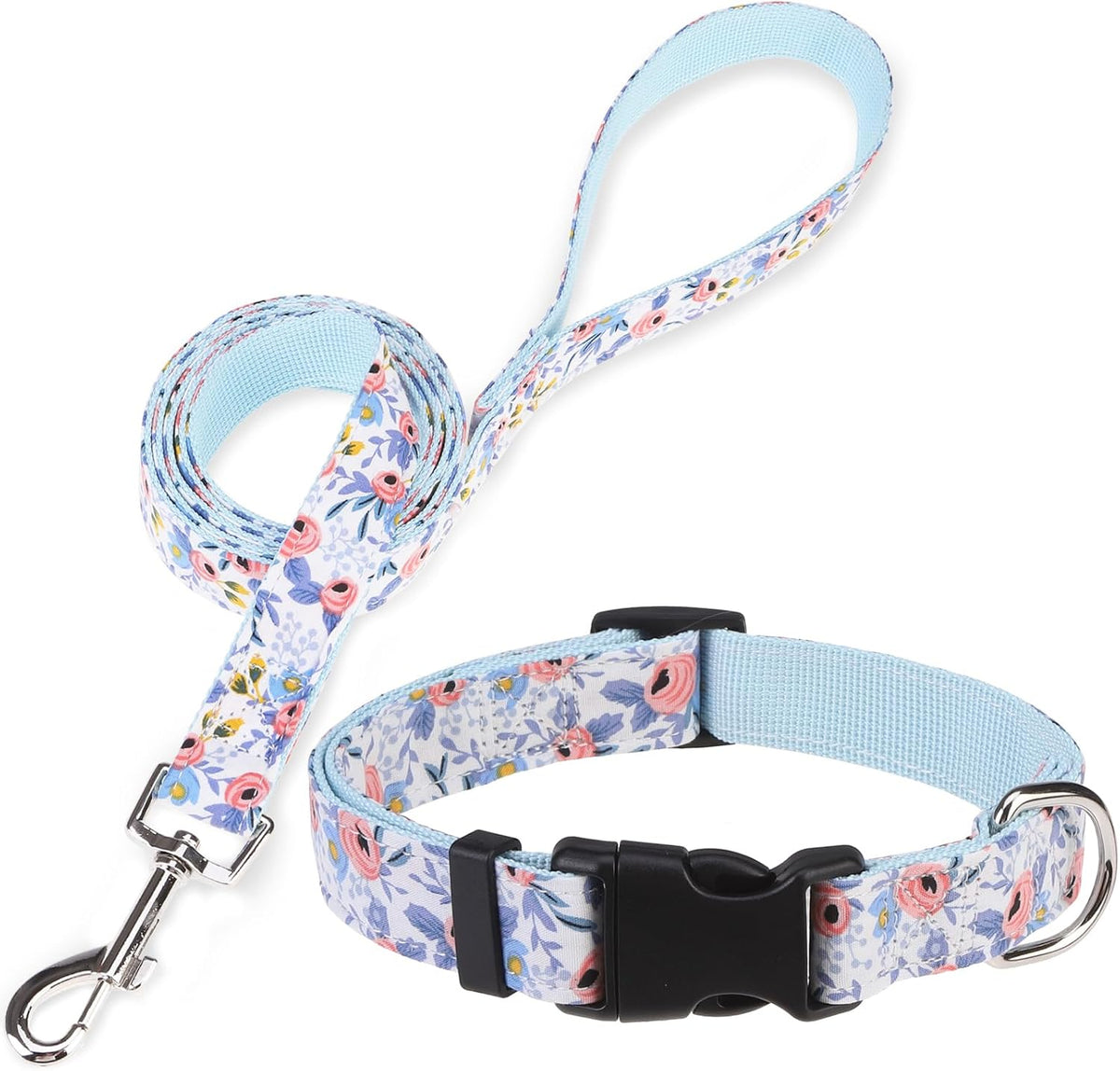Dog Collar and Leash Set, Adjustable Pet Collars with 5FT Leash