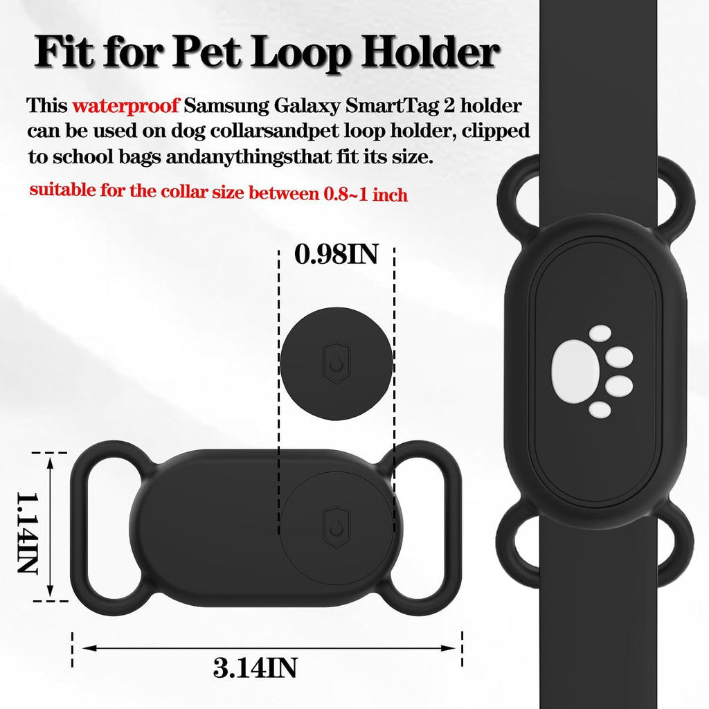 Waterproof Dog Collar Holder Compatible with Samsung Galaxy SmartTag2