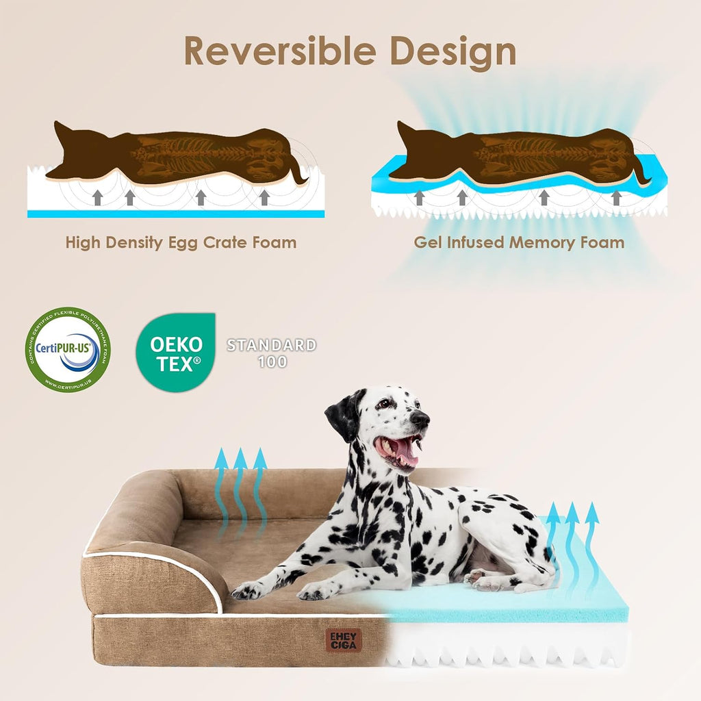 EHEYCIGA Orthopedic XXL Dog Bed, Waterproof Washable XL Big Pet Bed 48"