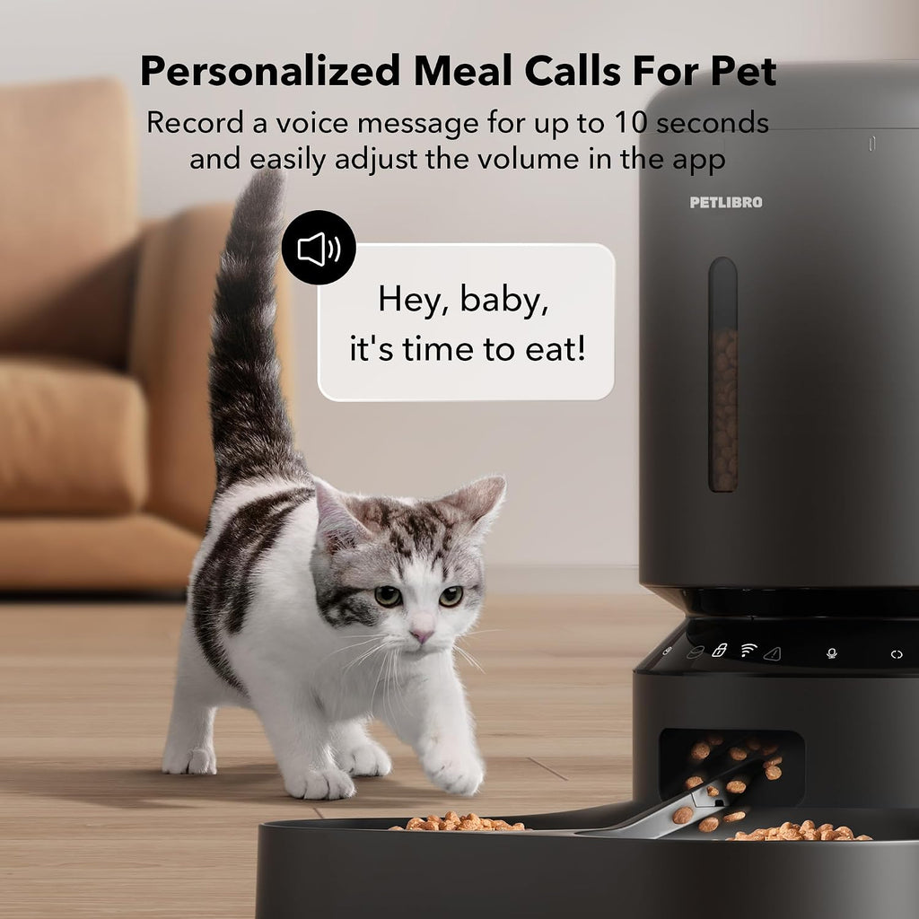 PETLIBRO Automatic Cat Feeder for 2 Cats, 5G&2.4G WiFi Pet Feeders, 5L Programmable Cat Food Dispenser with Airtight Lock-Fresh Technology, Dual Stainless Steel Bowls, Low Food Sensor