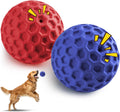 HIPPIH Indestructible Squeaky Dog Toys, Interactive Dog Balls 2 Pack | Chew Toys for Aggressive Chewers, Natural Rubber, Large/Medium Dogs, Tough Puppy Teething Toy, Relieve Anxiety