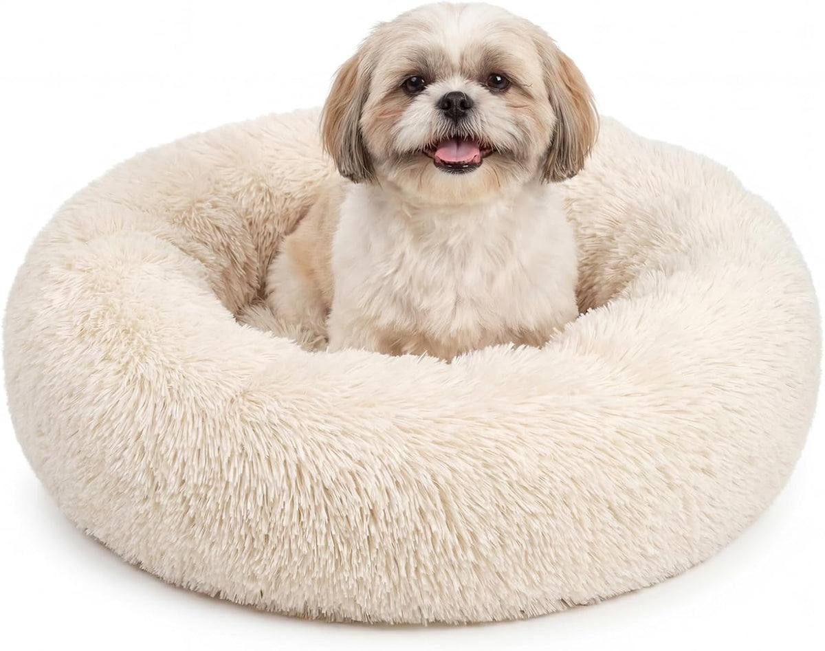 nononfish Dog Bed for Small Dogs,Calming Donut Plush Pet Bed
