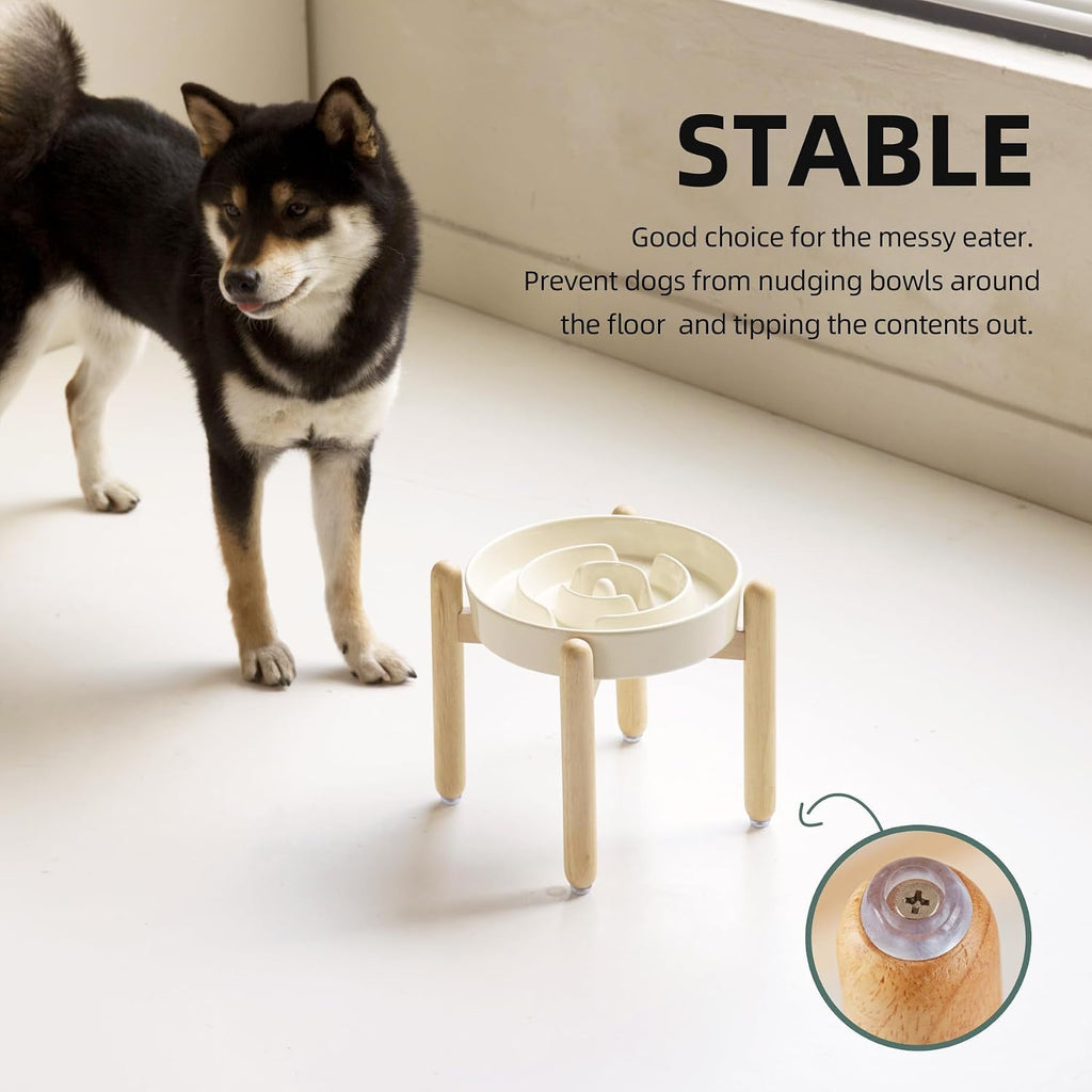 Havniva Elevated Slow Feeder Dog Bowls, 8.3 in Ceramic Slow Feeder Bowls