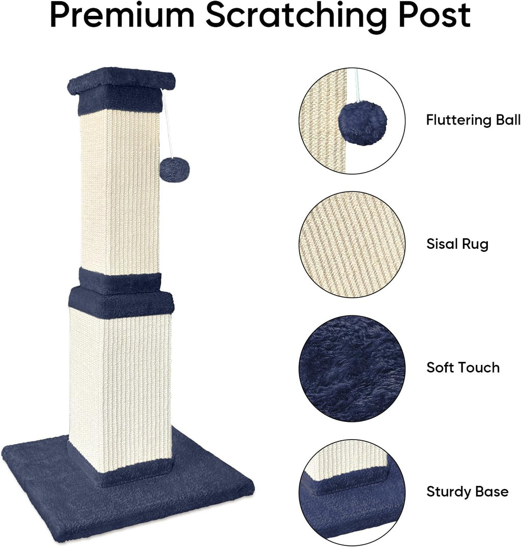Cat Scratching Post for Indoor Cats, 32Inch Sisal Cat Scratcher