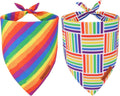 ADOGGYGO Rainbow Dog Bandana, Reversible Pride Bandana for Dogs, X-Large