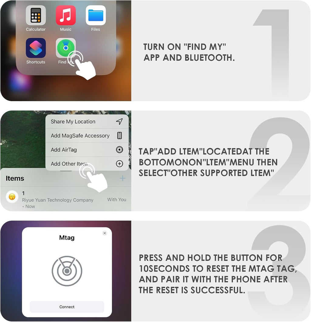 GPS Tracker Tags-3 Pack,Bluetooth Tracker Tags Works with Apple Find My APP (iOS Only, Not for Android),Smart Tag with Keychain/Lanyard,Item Finders Tracker for Key, Luggage, Wallet,Bags,Pets