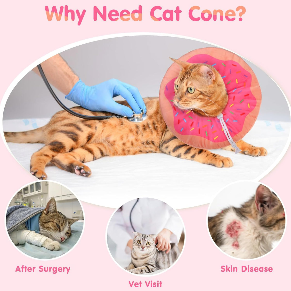 BEAUTYZOO Cat Cone Collars Soft, Cat Donut Recovery E Collar After Surgery