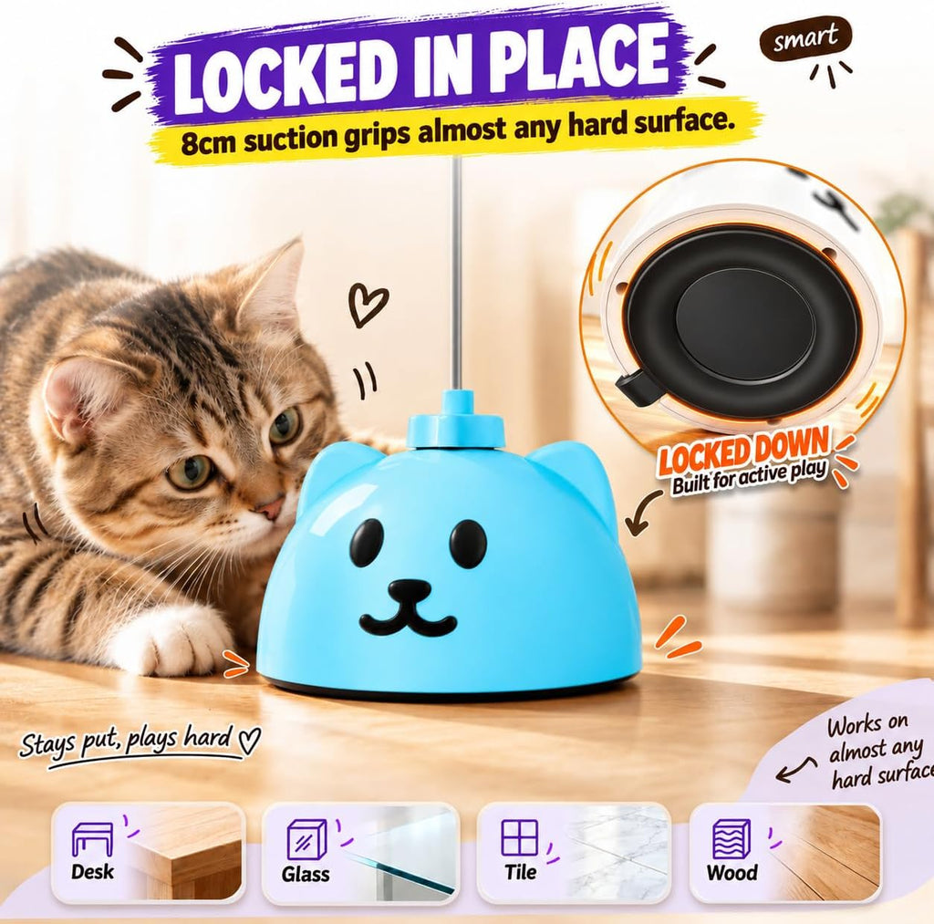 Interactive Cat Toys for Indoor Cats, 360° Automatic Spin Flying Bird Wand