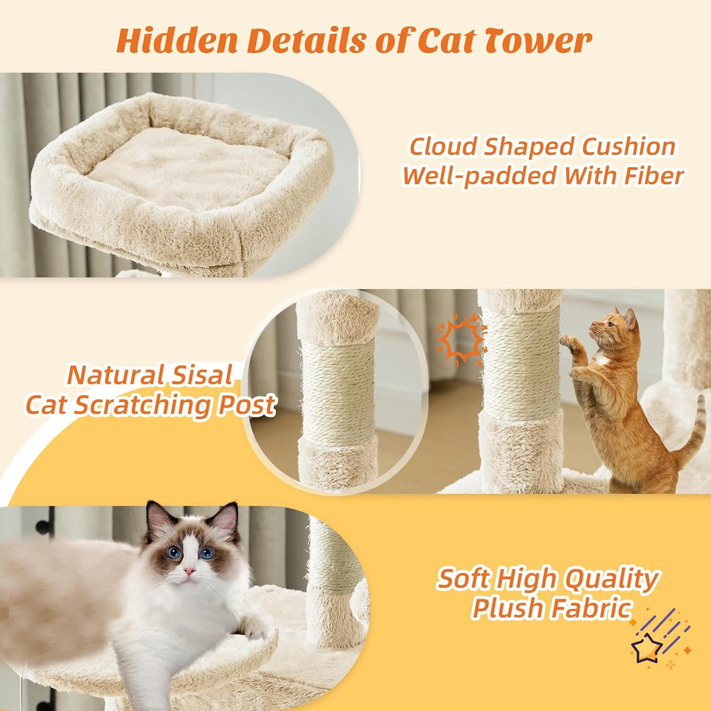 44 Inch Small Cat Tree Tower for Indoor Cats and Kittens