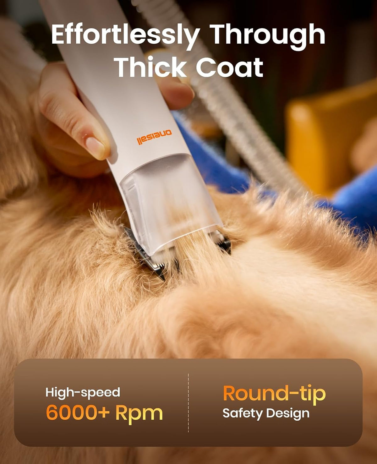 oneisall Dog Grooming Vacuum with Clippers & 15000Pa