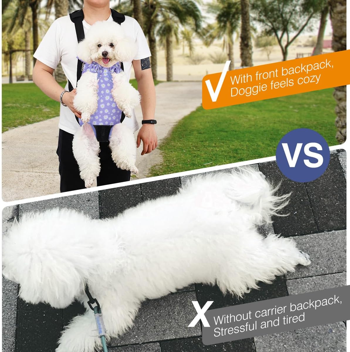 Pawaboo Pet Front Carrier Backpack for Small Medium Dogs