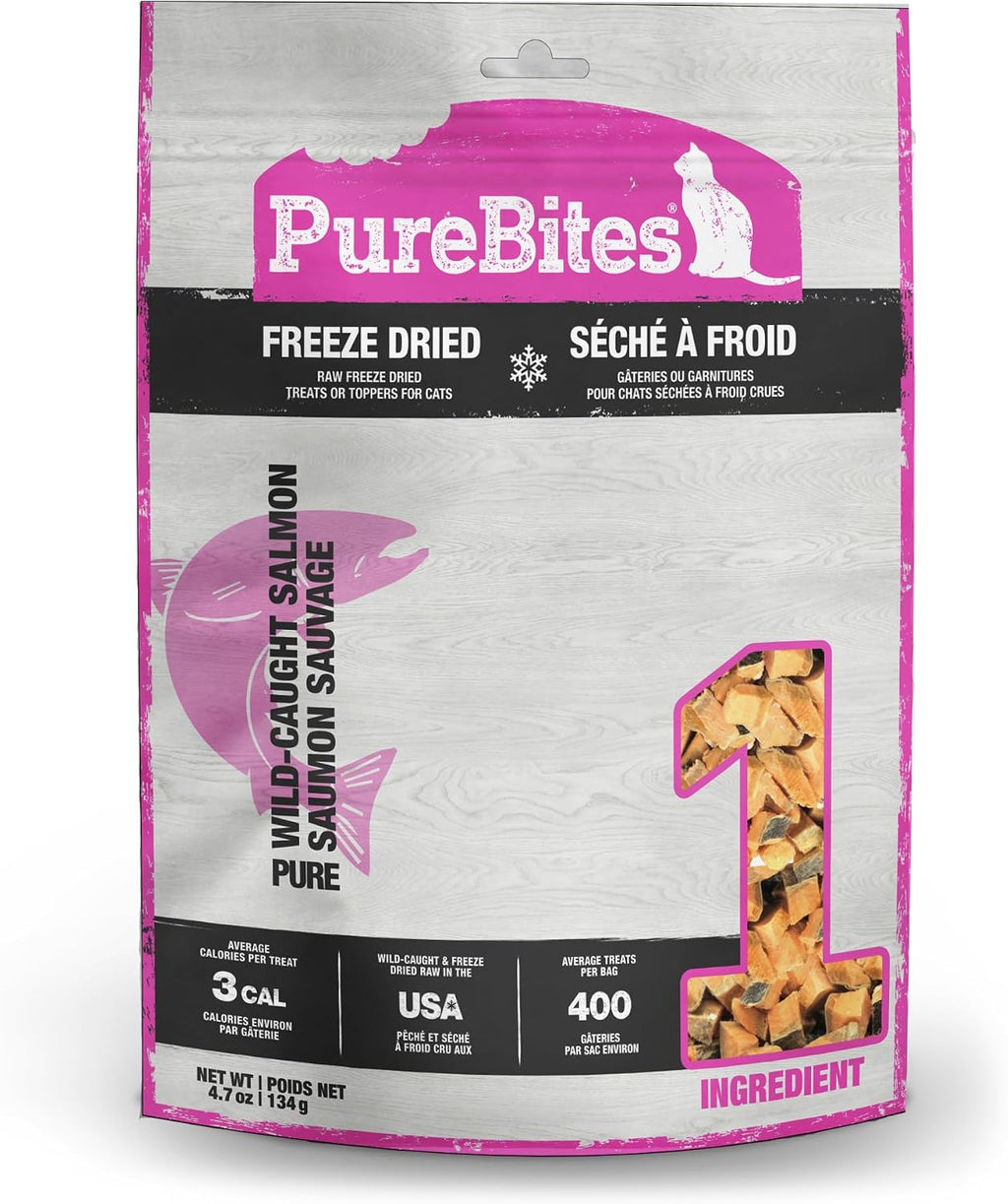 PureBites Salmon Single Ingredient Freeze Dried Cat Treats, 4.7 oz