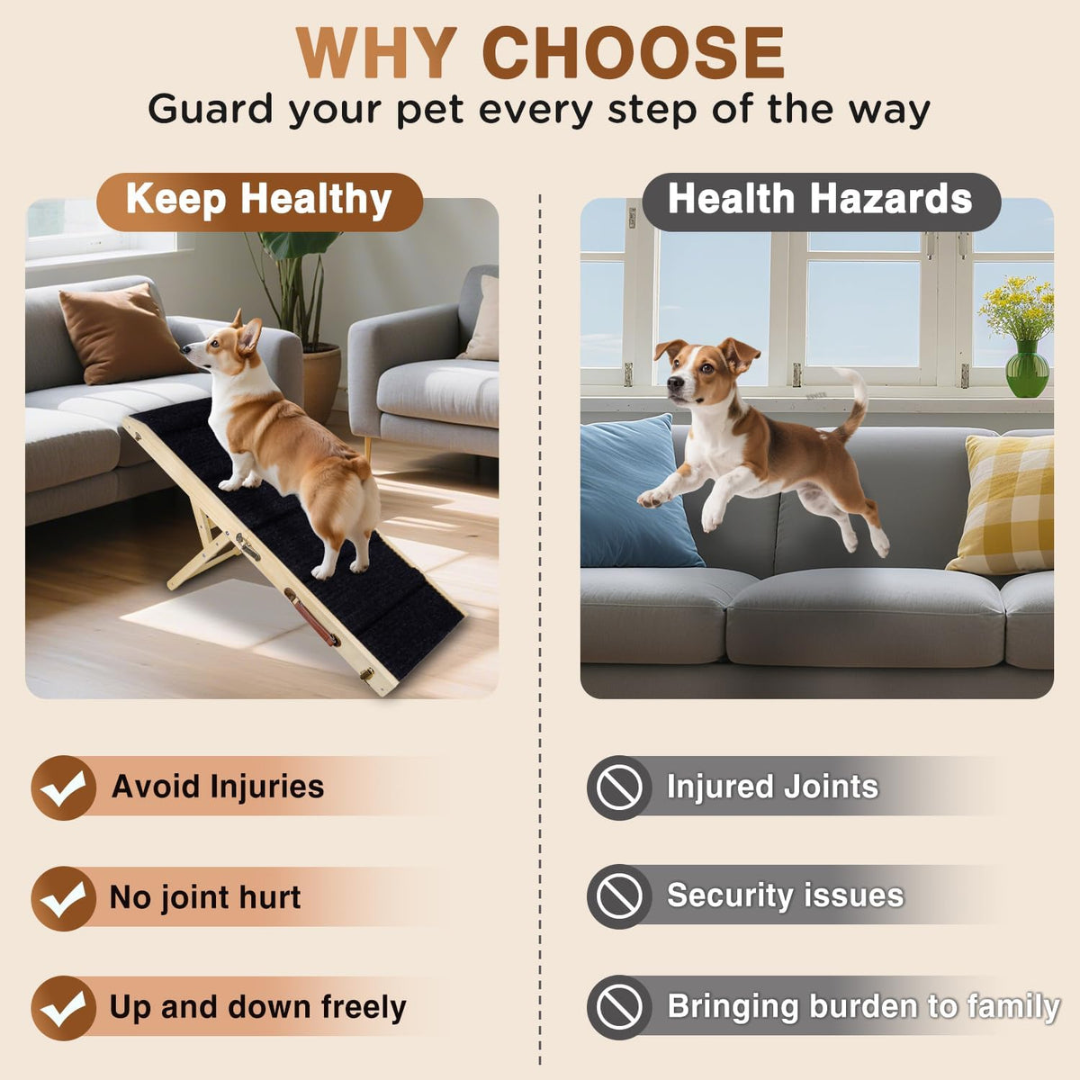 2026 Upgraded Dog Ramp for Bed