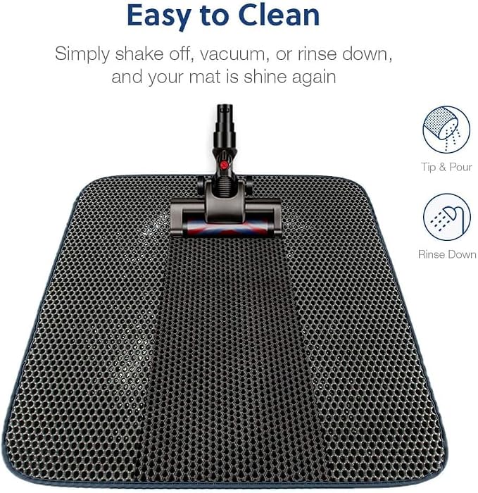 WePet Cat Litter Mat, Kitty Litter Trapping Mat, Honeycomb Double Layer Mats, No Phthalate, Urine Waterproof, Easy Clean, Scatter Control, Catcher Litter Tray Box Rug Carpet