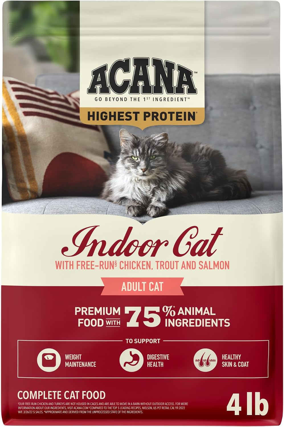 ACANA Highest Protein Dry Cat Food Indoor Cat Food Recipe 4lb Bag