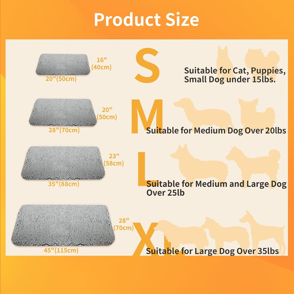 NWK Soft Plush Fluffy Self Warming Thermal Dog Bed Mat 35’’ X 23’’ X 1’’