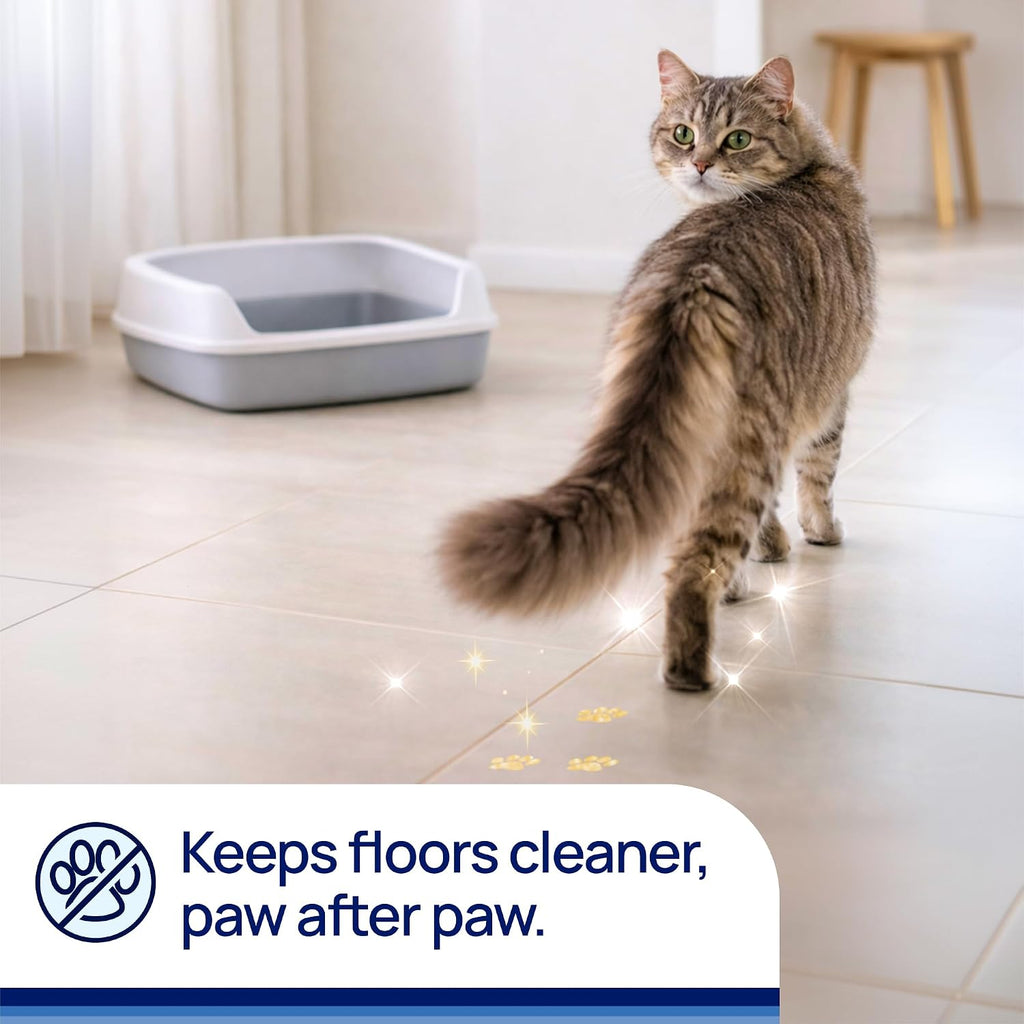 Litter Pearls Tracksless Unscented Non-Clumping Crystal Cat Litter with Odorbond, White, Clear and Blue Crystals, 7 Pound (Pack of 4)