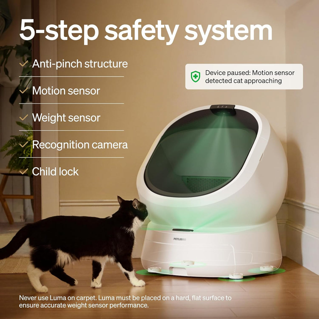 PETLIBRO Automatic Cat Litter Box with AI Waste Analysis, Self Cleaning Cat Litter Box with 55 Count Litter Liners, Smart Luma Litter Box with Auto Odor-Control, Multi-Cats Recognition, Usage Tracking