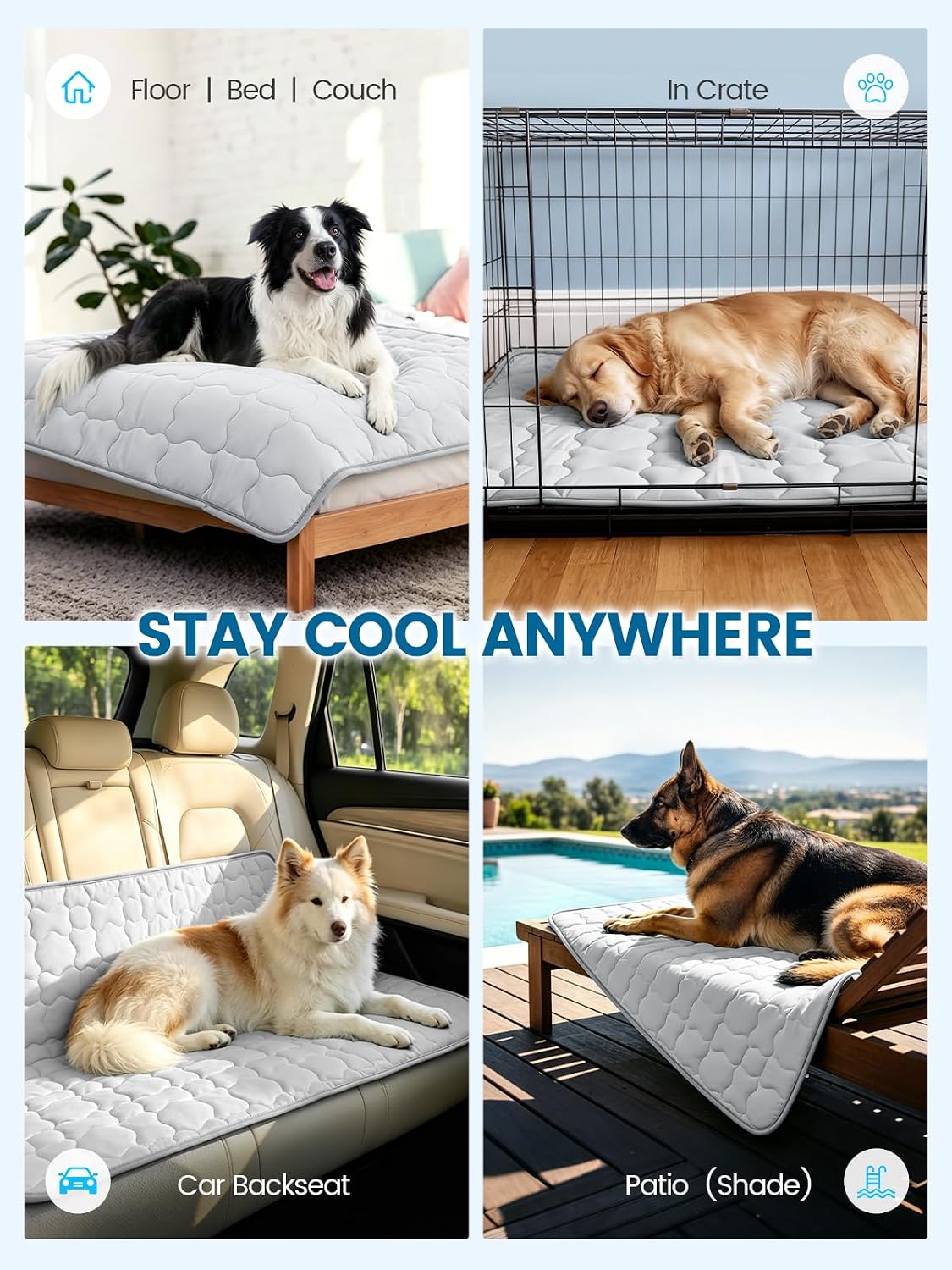 Mora Pets Dog Cooling Mat Pet Cooling Pad for Extra Large Dogs Q-Max>0.5
