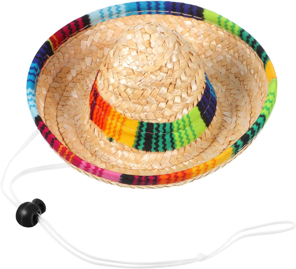 Weewooday 3 Pcs Dog Sombrero Hat and Poncho Halloween Dog Costume S
