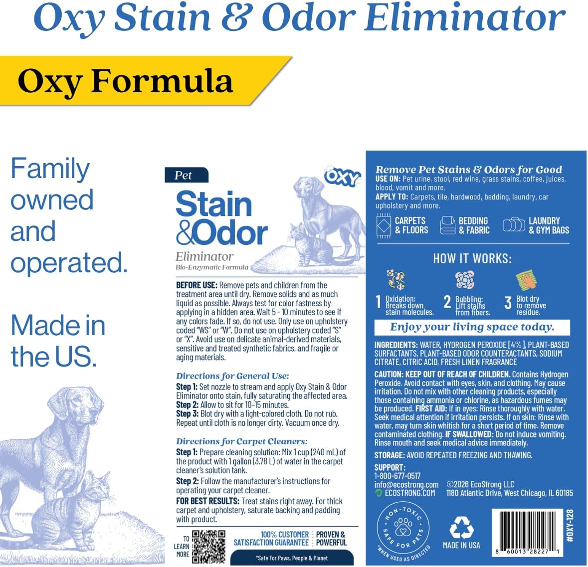 Oxy Pet Carpet Cleaner Spray | Pet Stain Remover for Pet Urine, Cat Pee, Dog Poop | Deep Spot Treating Action on Carpeting, Upholstery, Laundry, Pet Beds & More (160 Fl Oz)