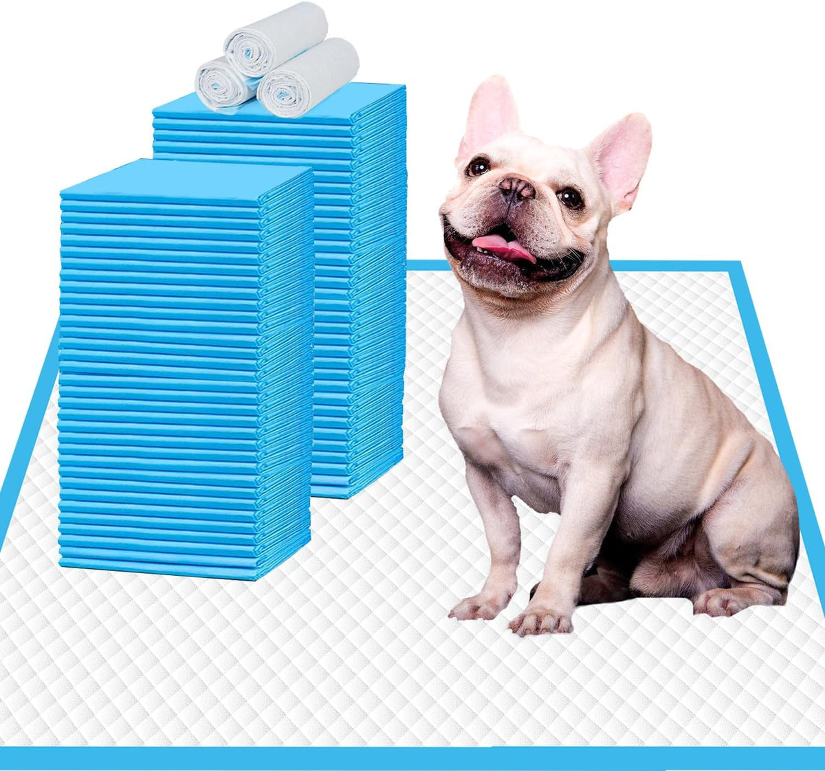 IMMCUTE Puppy Pee Pads 22"x23"-80Count | Dog Pee Training Pads Super Absorbent & Leak-Proof | Disposable Pet Piddle and Potty Pads for Puppies | Dogs | Doggie| Cats | Rabbits