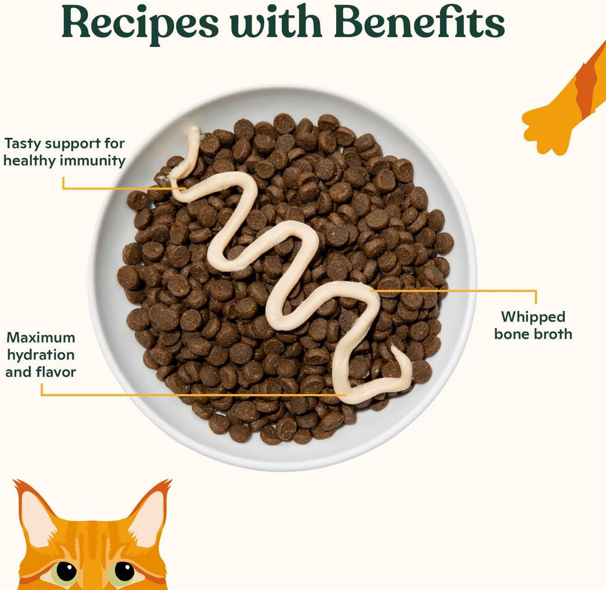 Made by Nacho Functional Mousse Sachets, Lickable Cat Treats, 12 Count with Bone Broth, 0.5 oz, No Grains, Corn, Wheat or Soy