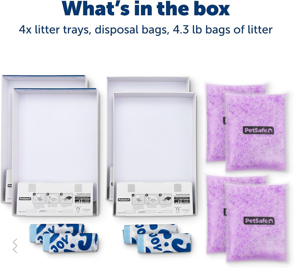 PetSafe ScoopFree Disposable Crystal Cat Litter Trays, Lavender, 4-Pack