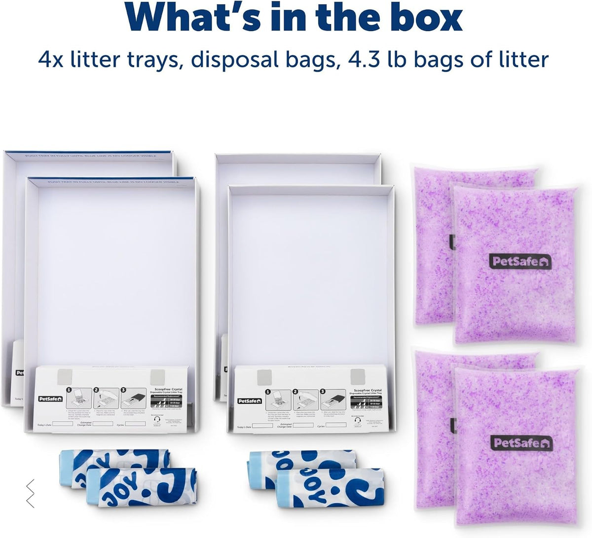 PetSafe ScoopFree Disposable Crystal Cat Litter Trays, Lavender, 4-Pack