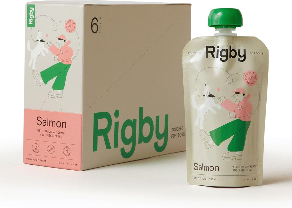Rigby Essential Dog Treats, Wild-Caught Alaskan Salmon Squeeze Pouches