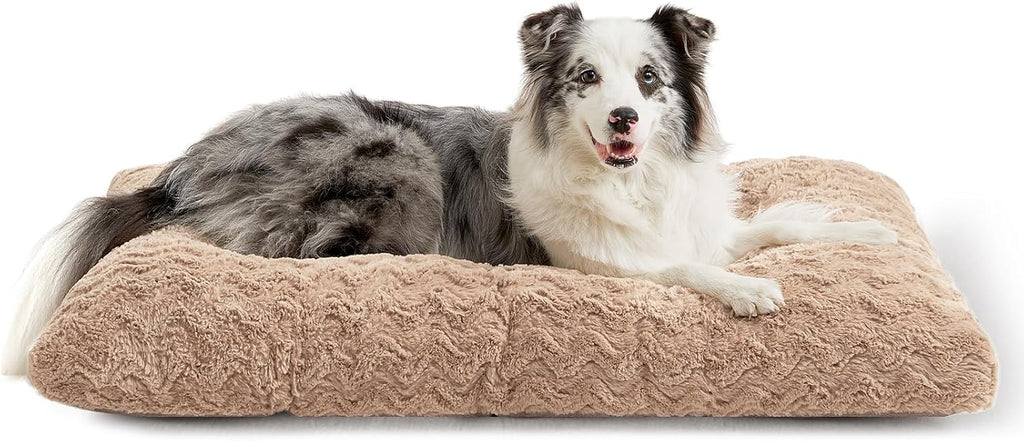 EHEYCIGA Washable Large Dog Bed for Crate, 36x27 Inch Pet Bed, Camel