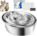 ORSDA Cat Water Fountain Stainless Steel, D60/3L Automatic Pet Drinking Fountain for Cats Inside, Dog Water Dispenser with Adjustable Water Flow and 6 Replacement Filters for Cats, Dogs (D60)