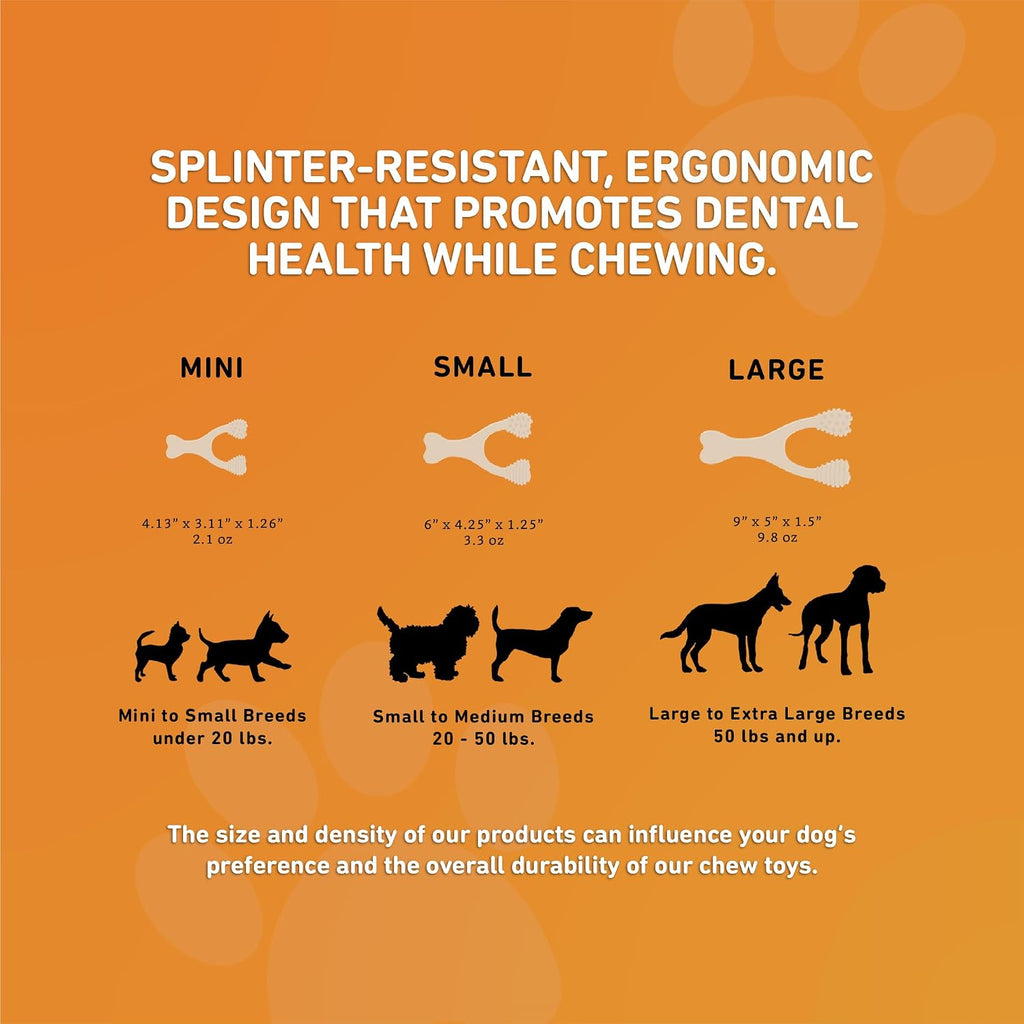 BetterBone - Hard Density - Ideal for Strong to Aggressive Chewers - All-Natural, Nylon-Free Dog Chew Toys - Non-Toxic, Promotes Dental Health, Splinter-Resistant, Sustainably Made