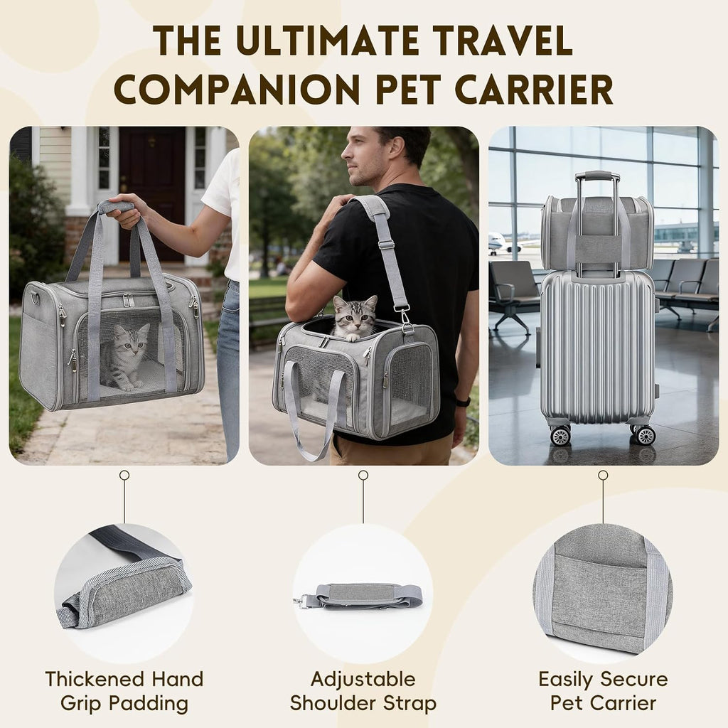 Cat Carrier Soft, Dog Carriers for Small Dog/Large Cat (Up to 16lb)
