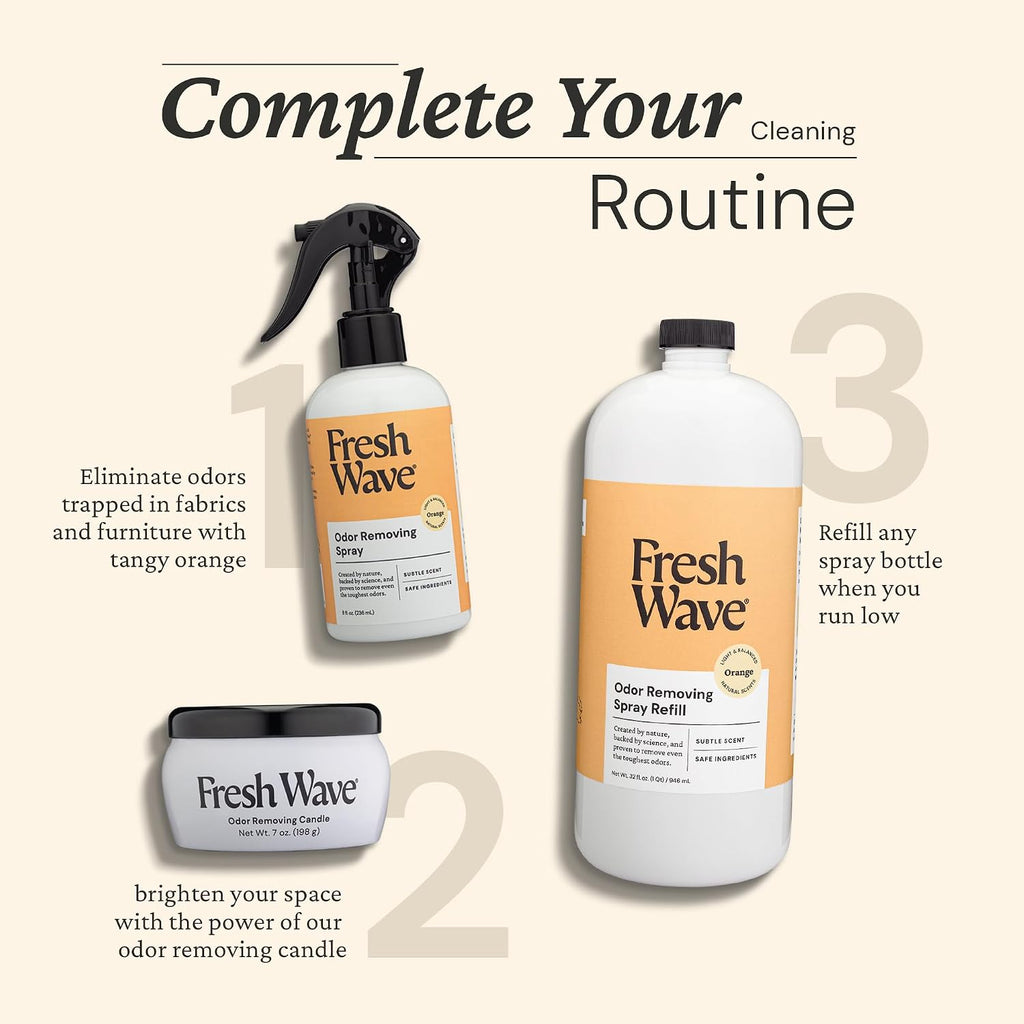Fresh Wave Orange Odor Eliminator Spray & Air Freshener Refill, 32 fl. oz. (Pack of 2)