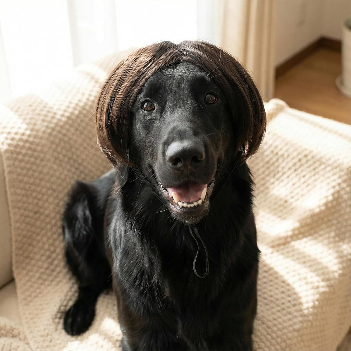Dog Wigs for Small Dogs, Funny Dog Wigs with Adjustable Elastic Bands, Cat Wig for Halloween Cosplay Small Medium Pet Decoration Parties Funny
