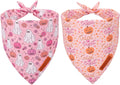 ADOGGYGO Pink Halloween Dog Bandanas Girl, Ghost Pumpkin Dog Scarf, Small