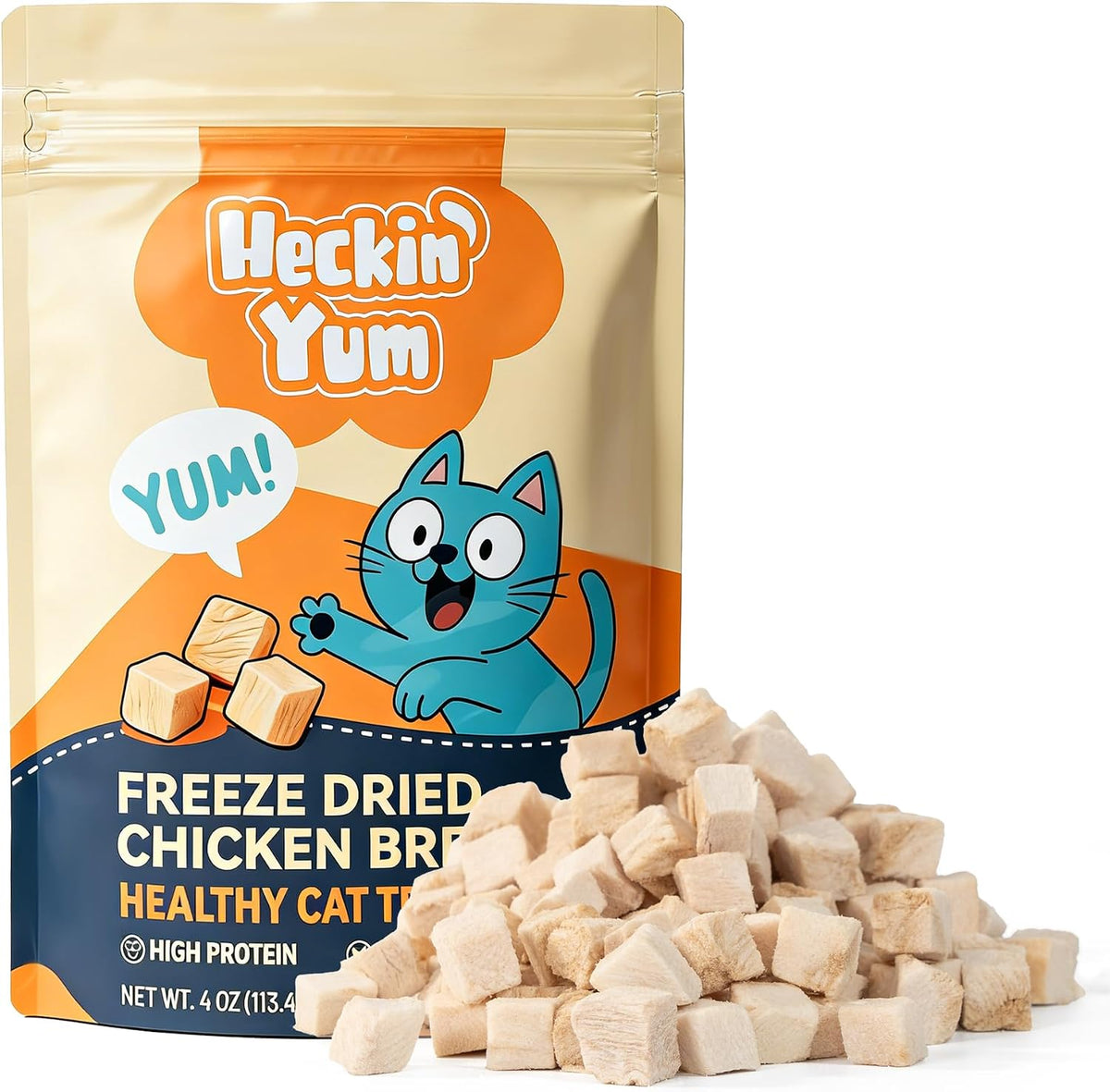 Freeze Dried Chicken Cat Dog Treats 4 oz Single Ingredient
