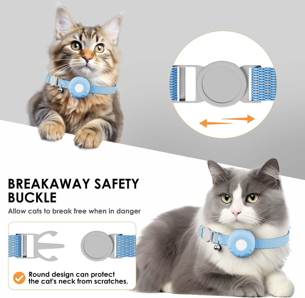 GPS Tracker for Cats (iOS Only), MINI GPS Cat Tracker, Pet Tracker, No Monthly Fee, Compatible with Apple Find My, Anti-Lost, Finder Tag for Vehicles, Pets, Kids, Items (Blue)