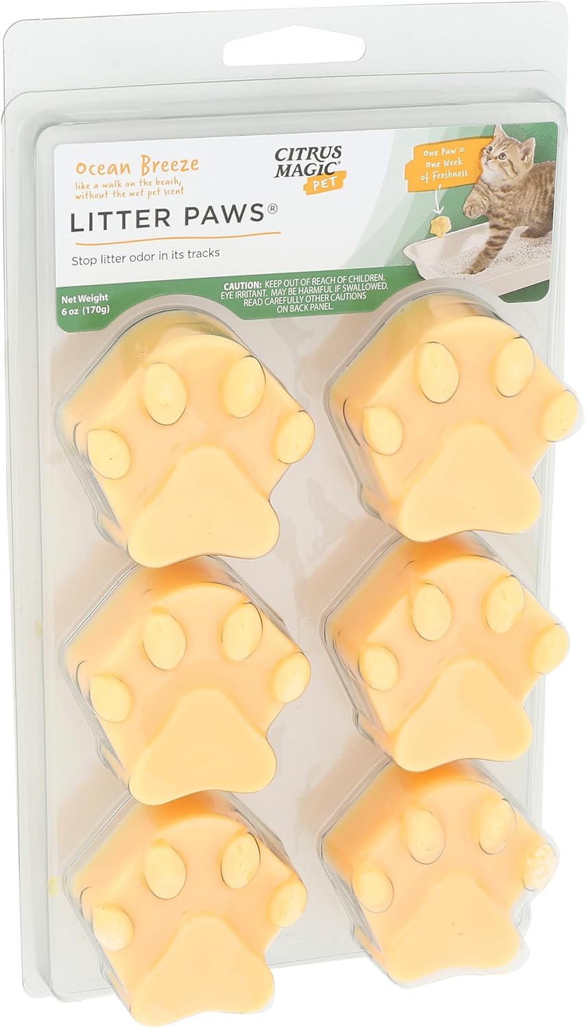 Citrus Magic Pet Odor Eliminator Litter Paws, Ocean Breeze, 2 Pack