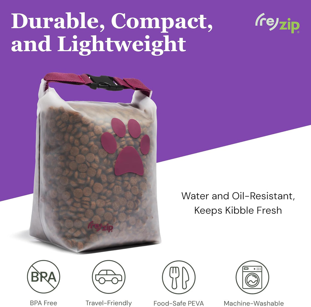 (re)zip Large Pet Food Travel Bag & Kibble Carrier, 40-Cup Roll Top, Cobalt