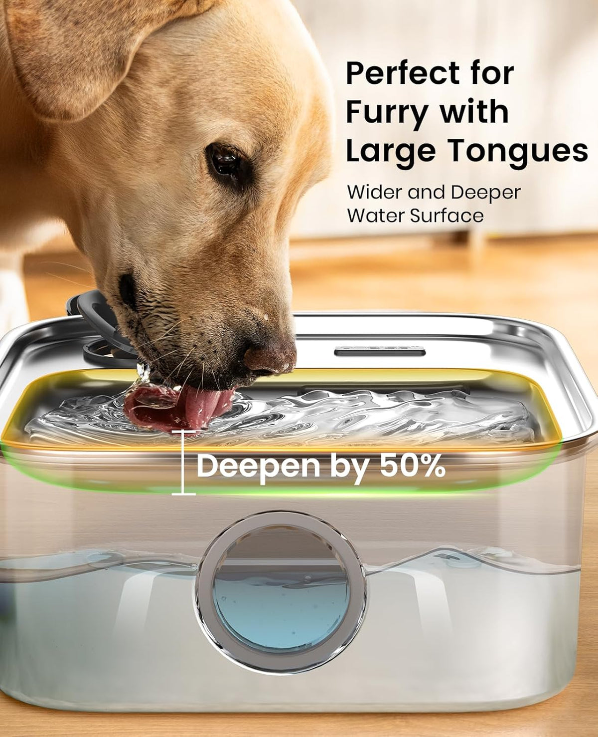 oneisall 10L/2.6Gal Dog Water Fountain for Large Dogs (with 6 Filters)