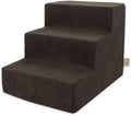 Best Pet Supplies Dog Stairs & Steps - Foam Steps for Small Dogs & Cats, Non-Slip Indoor Balanced Pet Step Support, Dog Ramp, No Assembly, Dark Brown, 3-Step (13.5-inch Height)
