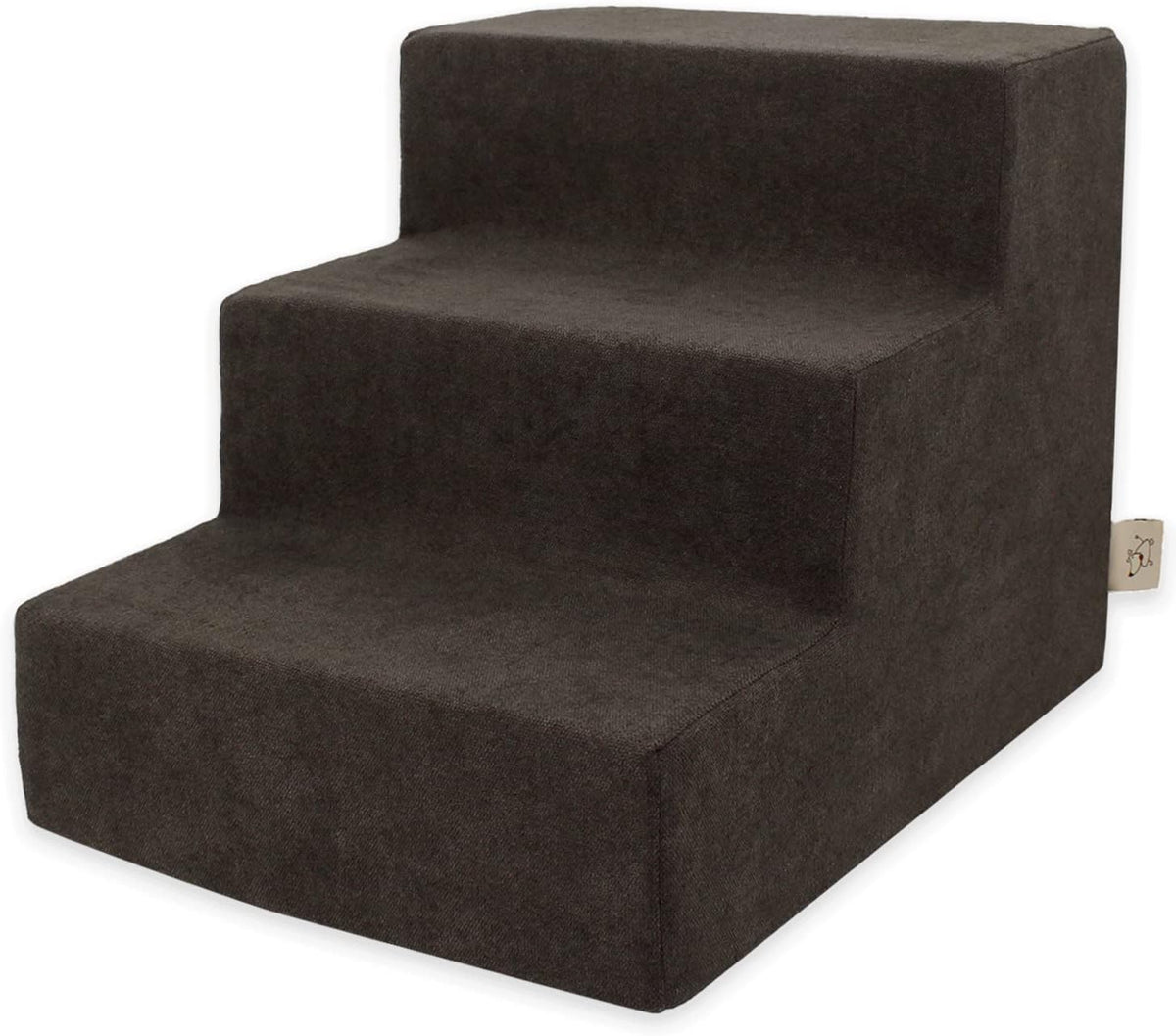 Best Pet Supplies Dog Stairs & Steps - Foam Steps for Small Dogs & Cats, Non-Slip Indoor Balanced Pet Step Support, Dog Ramp, No Assembly, Dark Brown, 3-Step (13.5-inch Height)