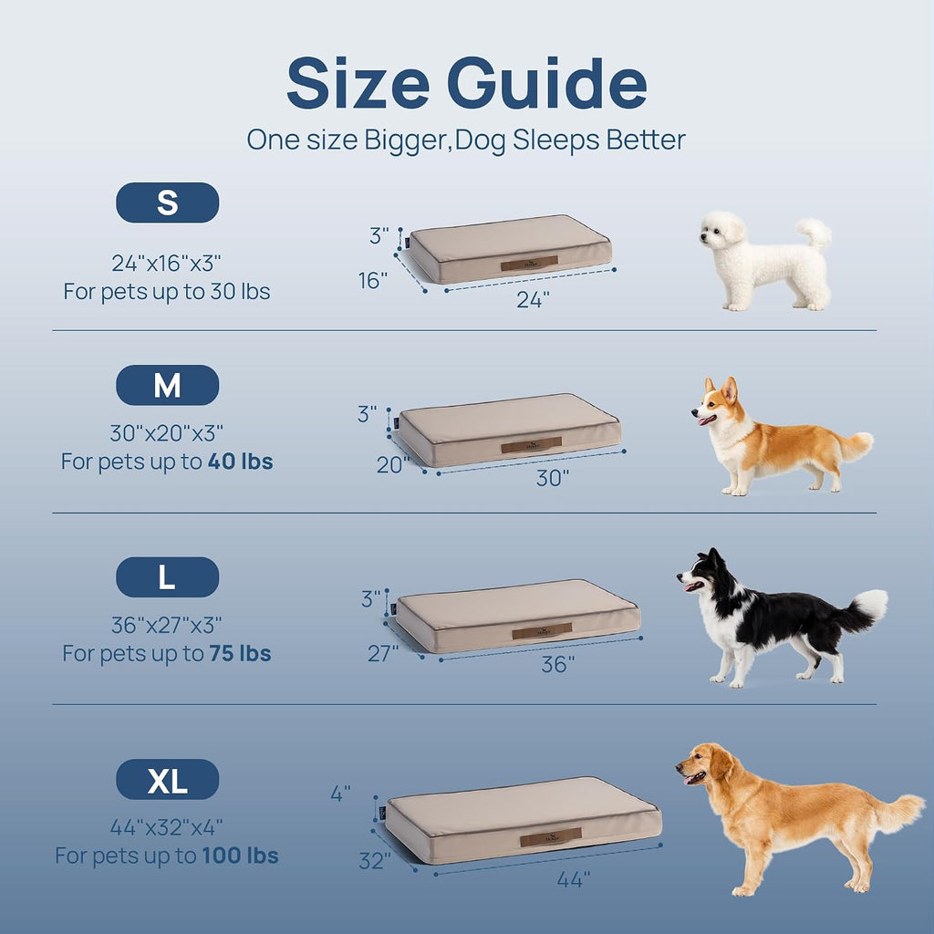 Cooling Dog Bed for Crate, 30 x 20 Inch Orthpedic Cooling Mat for Dogs with Removable Washable Cover, Breathable Egg Crate Foam Anti-Slip Pet Beds, Dusty Rose