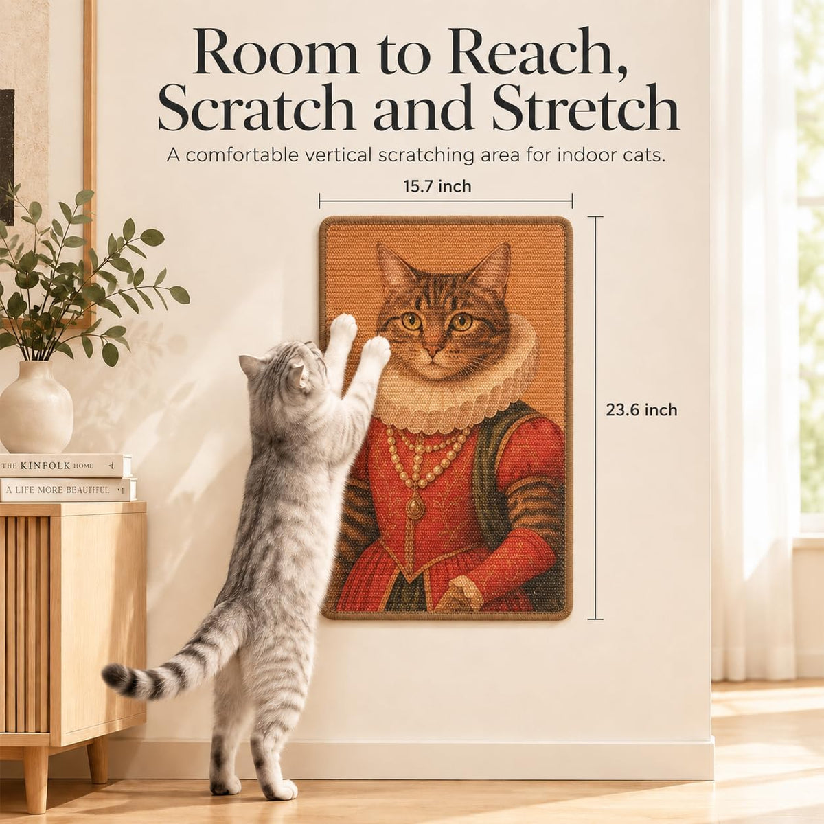 Art Sisal Cat Scratcher Mat, Cat Wall Scratchers for Indoor Cats
