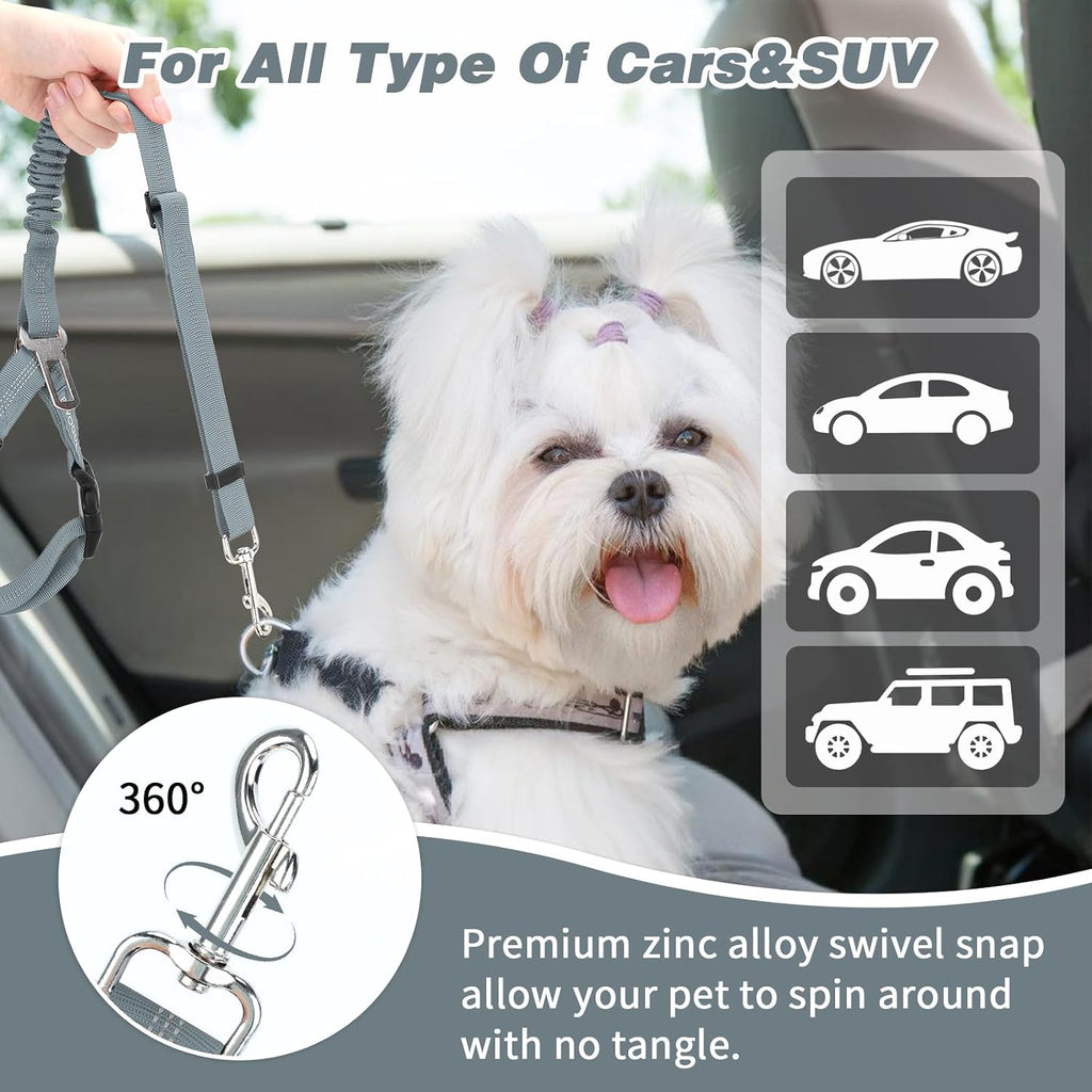 BWOGUE Dog Seat Belt for Car, Headrest Restraint Reflective Bungee, 1 Pack