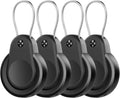 Waterproof for AirTag Holder 1st/2nd 4 Pack Lock Case Keychain for Apple AirTags for Air Tag Keyring with Wire Cable Durable Lightweight for AirTag Cover Keys Kids Luggage Backpacks Pet Collar Black